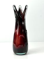 VINTAGE ART GLASS Vase Dunkelrot 33 cm MID-CENTURY MODERNE