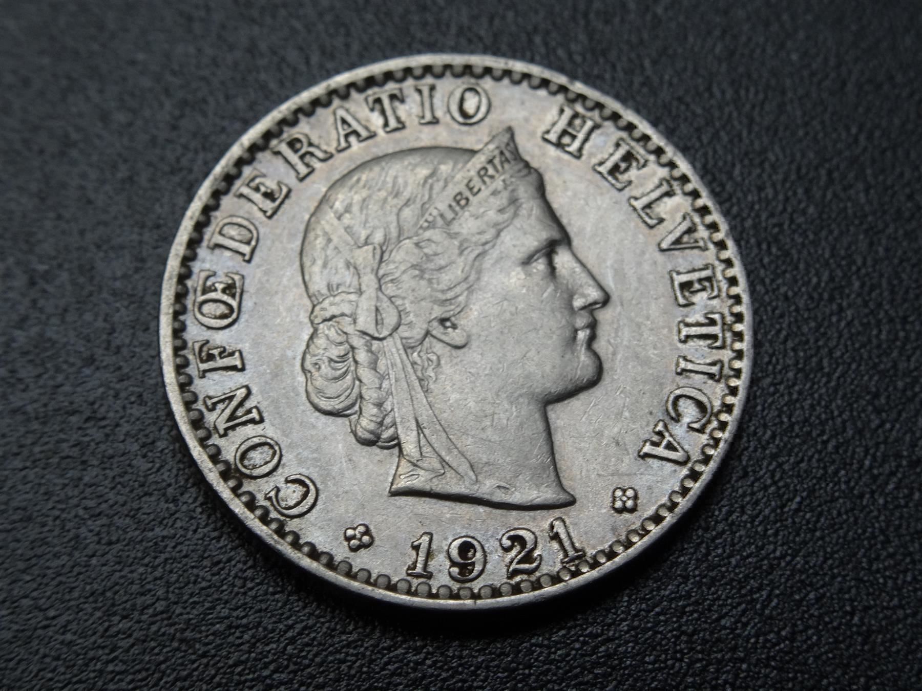 Alle Münzen: Schöner 20 Rp. 1921 ab Fr. 2.-- – Gebraucht aus Lupfig von JUTA09