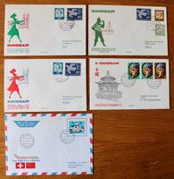 18 BRIEFUMSCHLÄGE, SCHWEIZ ERSTFLÜGE, FLUGPOST, JUBILÄUM ETC