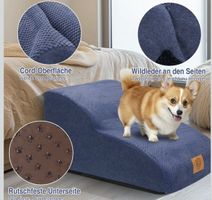 Hundetreppe blau wellenförmig 55x40x31cm guter Zustand