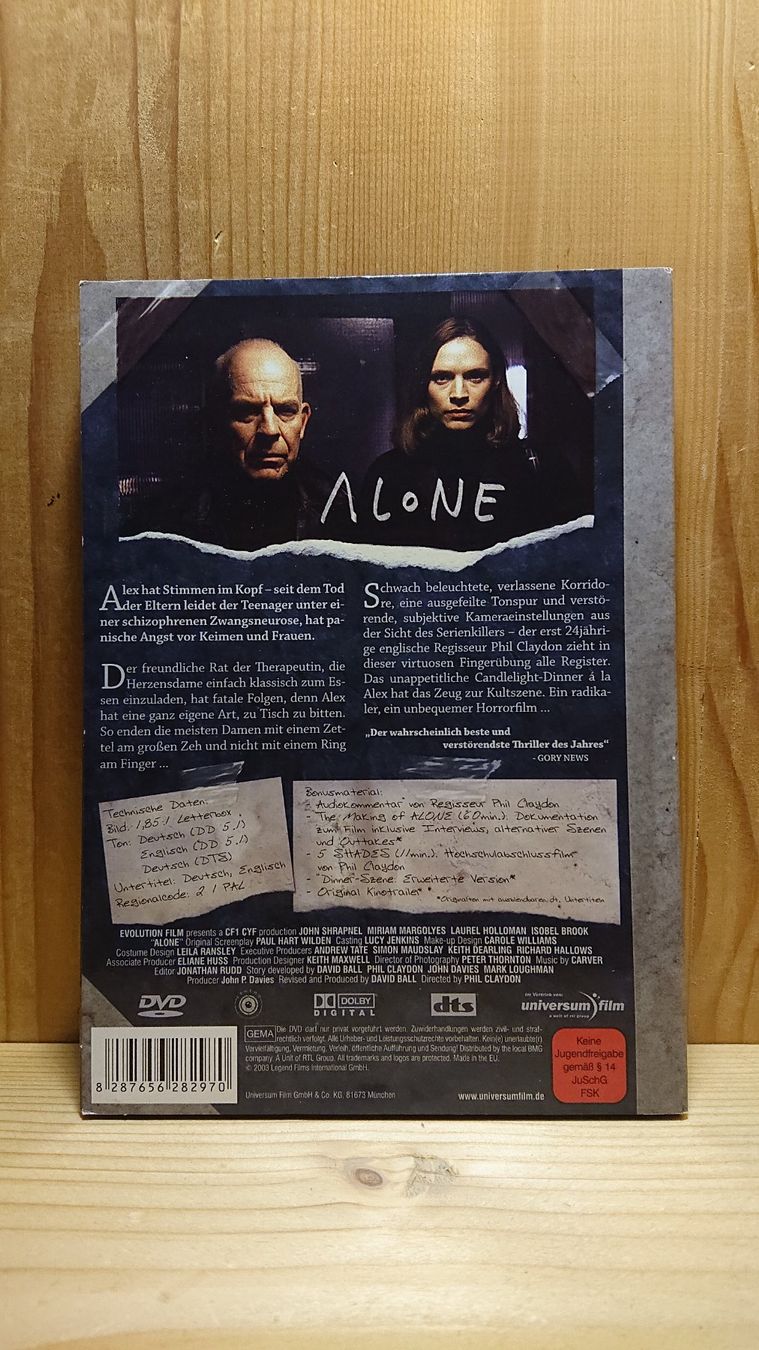 Tutti i DVDs: ALONE hör auf deine Angst DVD – Usato da Wilderswil venduto da Exebub 1
