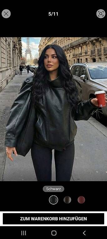 Giacche: Schöne schwarze Kunstlederjacke Oversize – Usato da Bern venduto da DiLara2000 2
