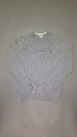 Pull Lacoste gris, taille S, parfait pour l'automne !