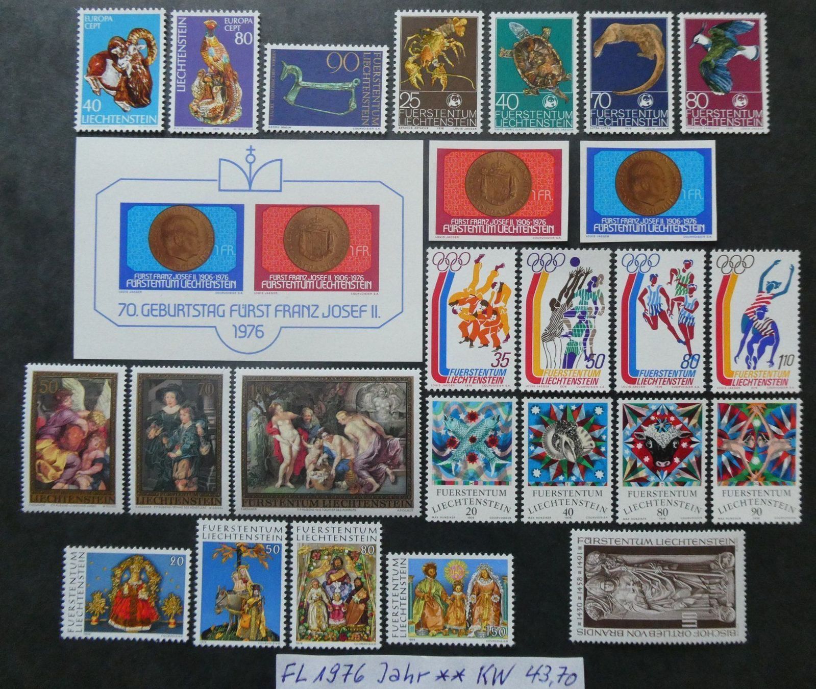Tutti i francobolli: FL 1976 Jahr postfrisch zu 10% Katalog!! – Usato da Lausen venduto da Herbamare01