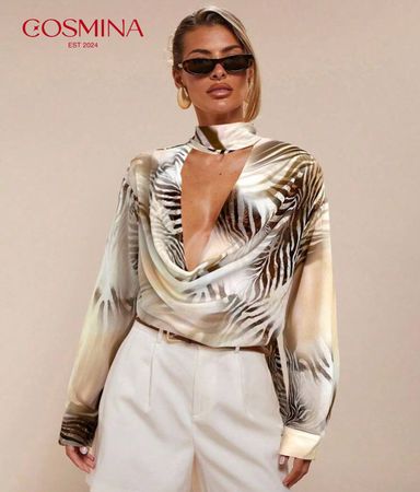 tierische Bluse mit Zebra-Print – leicht Gr. 36