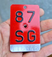 Velonummer SG von 1987 - ST. Gallen - AR 87