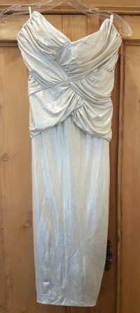 Abendkleid 36 beige-golden schimmernd