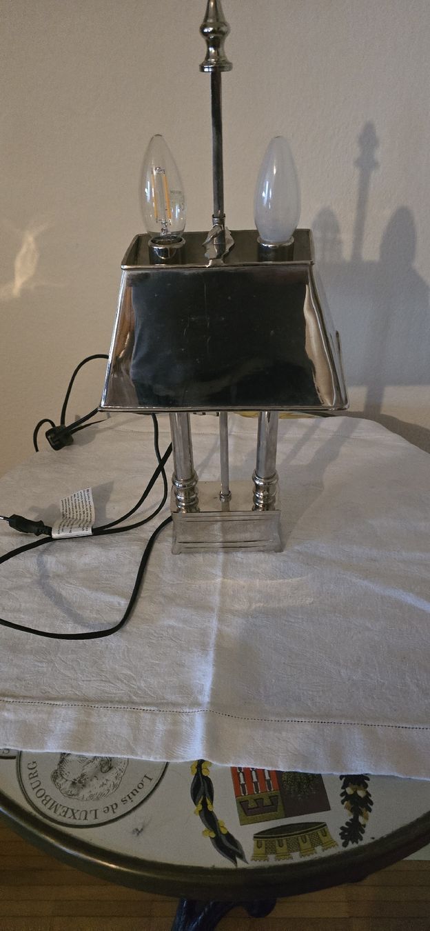 Lampade: Loberon Tischlampe Pantin silber – Usato da Basel venduto da Jcva