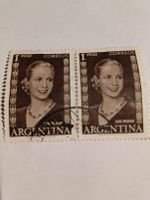 2 Eva Peron Briefmarken Argentinien