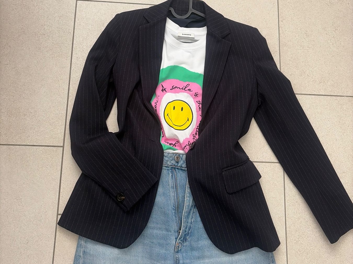 Sandro T-shirt: Sandro Paris Smiley T-Shirt Weiss Gr. 0 (S/M) – Nuovo (secondo la descrizione) da Wallisellen venduto da Lan_82sz 6