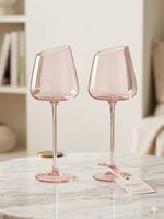 2er Set aus edlen rosa Weingläser