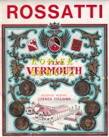 Etikette (gross) - Vino Vermouth "Rossatti" /bd