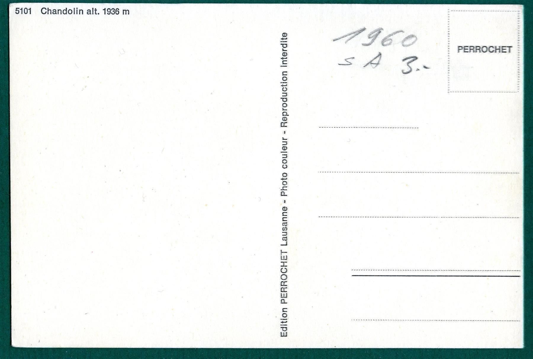 Cartoline postali: Chandolin, ungelaufen, ca. 1960 – Usato da Sargans venduto da Hausi1951 1