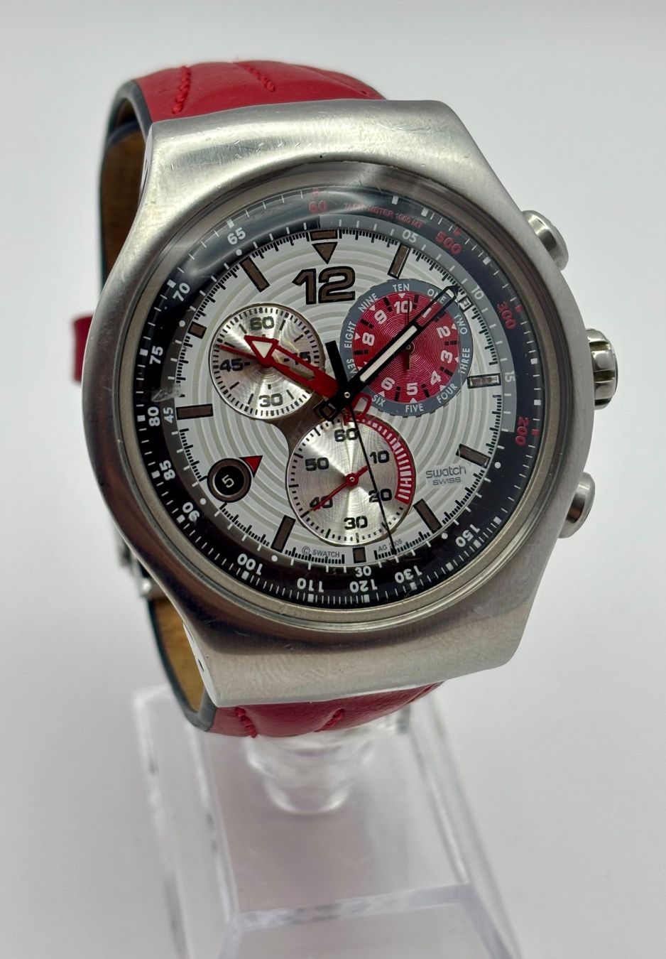 Swatch Orologi: Swatch Irony The Chrono "Red Storming" – Usato da Rorschach venduto da ZeitWerk.10 5