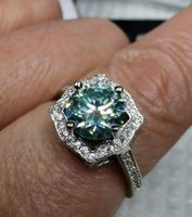 Bague argent avec diamant de moissanite de 2 ct certifié GRA