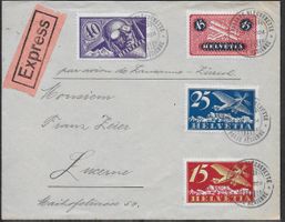 1924 Exp/Flugpost Lausanne/Blecherette-ZH hochwertig ab 1.-