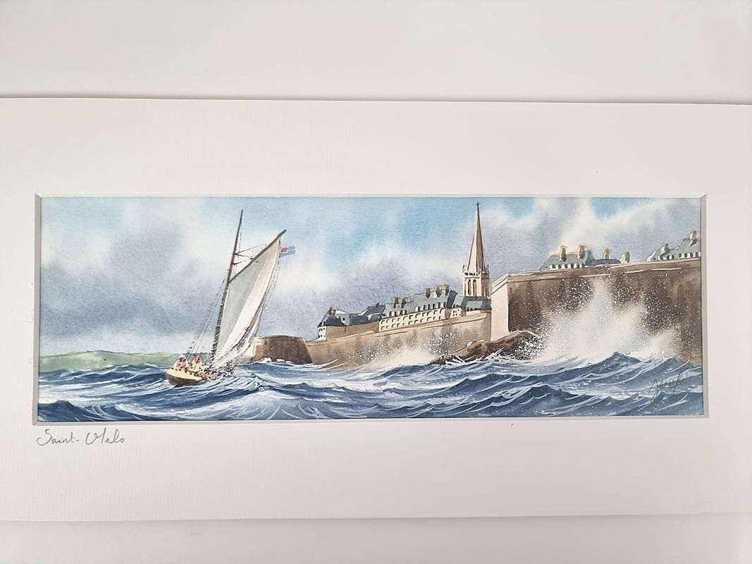 Poster & Bilder: Aquarell-Bild "Saint-Malo" – Gebraucht aus Urtenen-Schönbühl von Restwert_Schoenbuehl
