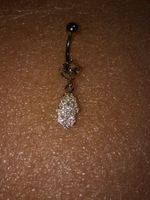 bauchnabel piercing,,mit echt kristall,,,weiss kristall