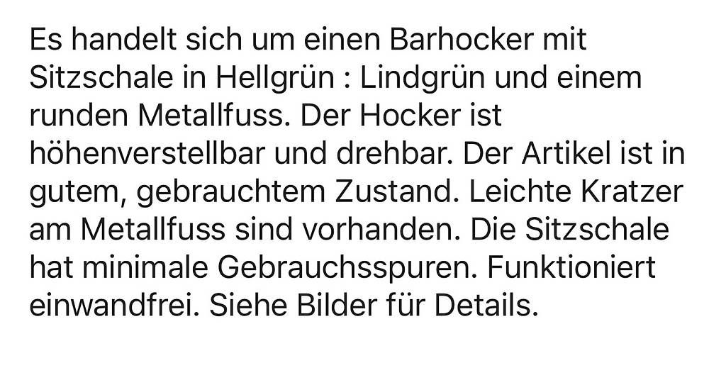 Sgabelli: 3x Barhocker grün mit Metallfuss – Usato da Zürich venduto da ej_01 4