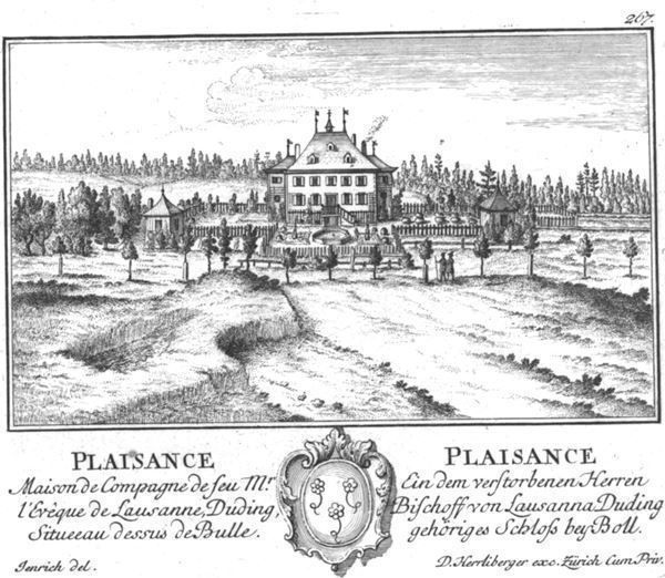Stiche: Schloss Plaisance von Herrliberger 1756 – Gebraucht aus Rafz von Helvet32 1