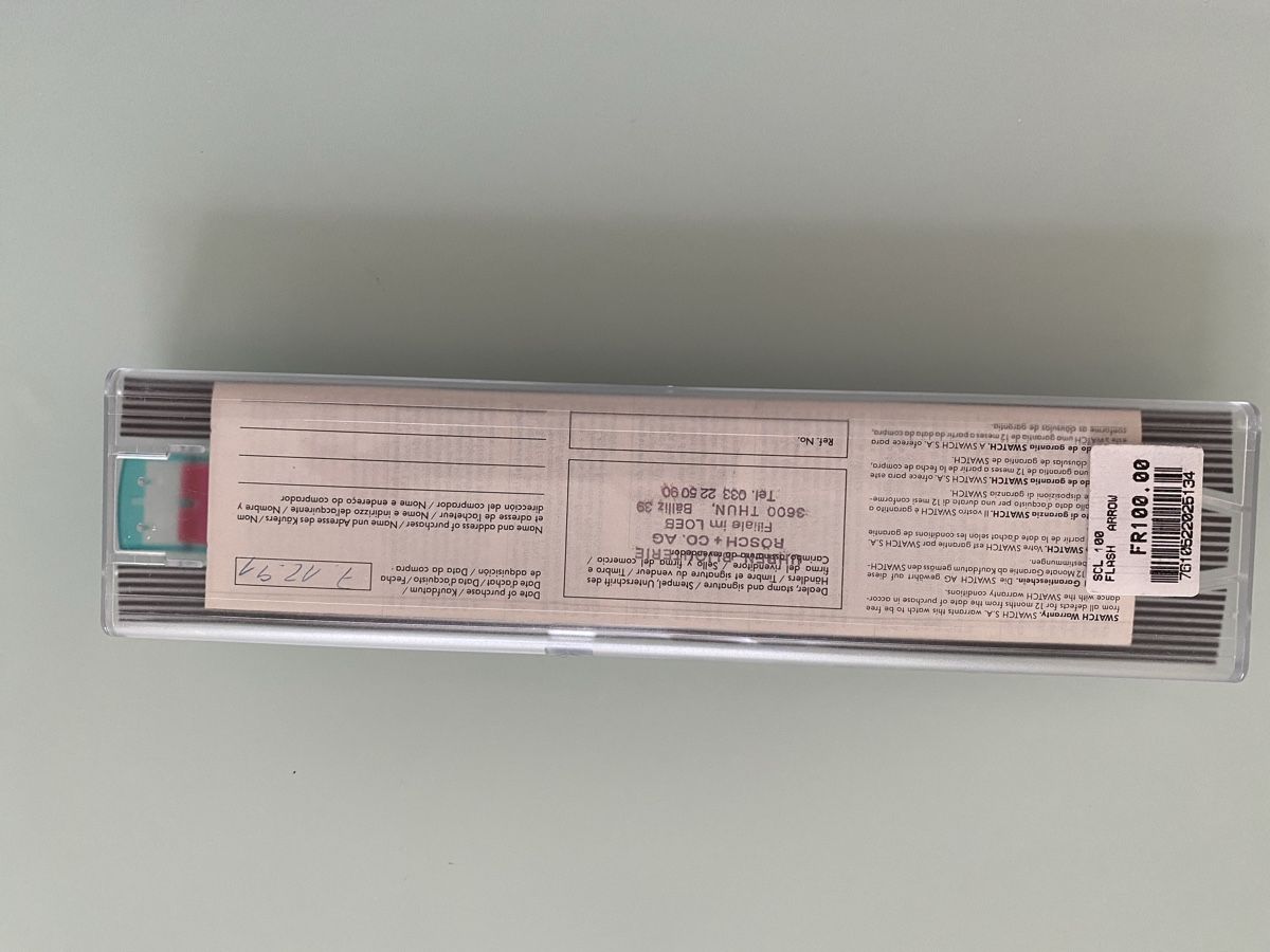 Swatch Orologi: Swatch SCL 100, Flash Arrow , neu, 1991 – Nuovo e nell'imballaggio originale da Zürich venduto da Bemey5268 1