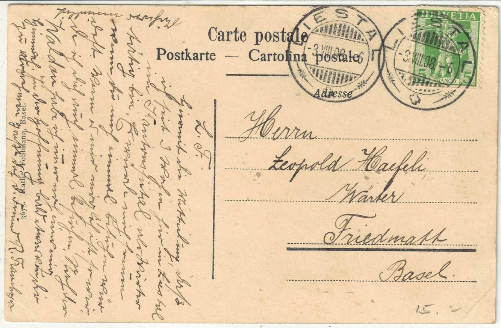 Cartes postales: Liestal mit Aussichtsturm – D'occasion à Ettingen par Kartenplanet 1