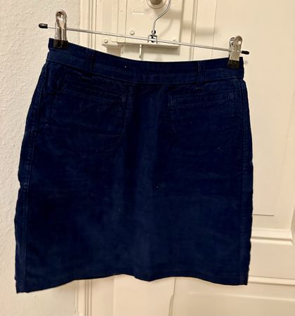 Rouje Paris Corduroy Mini Skirt - Size 36, Navy Blue