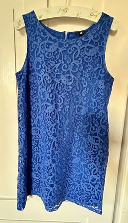 H&M Summer Dress, Blue Lace, Size M, Perfect Condition