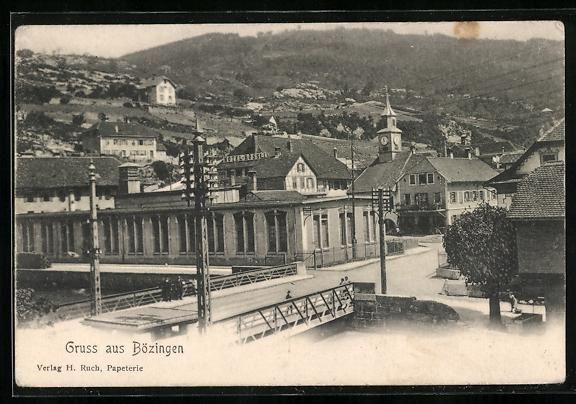 Ansichtskarten: Bözingen, Ortspartie mit Brücke, Blick – Gebraucht aus Berlin von bartko-reher