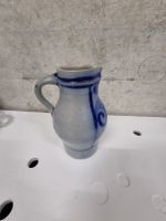 Rustikaler Krug, blau weiss Keramik, Vintage Krug