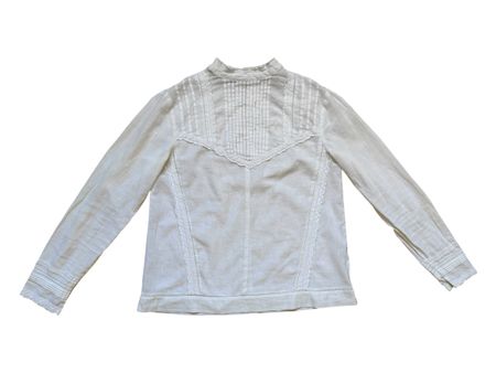 Vintage Linen Spitze Blouse - Sommer Boho Chic Top - Size Xs