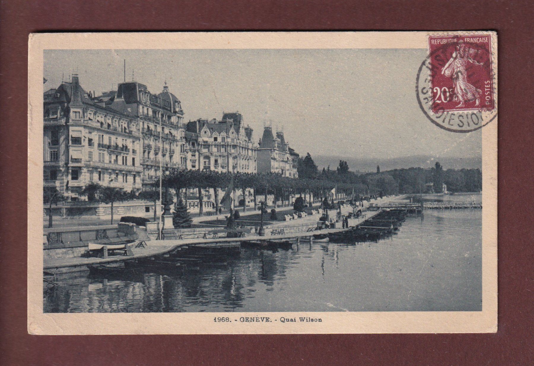 Cartoline postali: GENEVE - Quai Wilson - 1926 – Usato da Pully venduto da nicecards