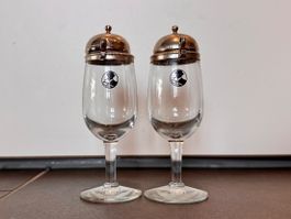 2x alte Appenzeller Schnaps-Gläser Alpenbitter Schnaps