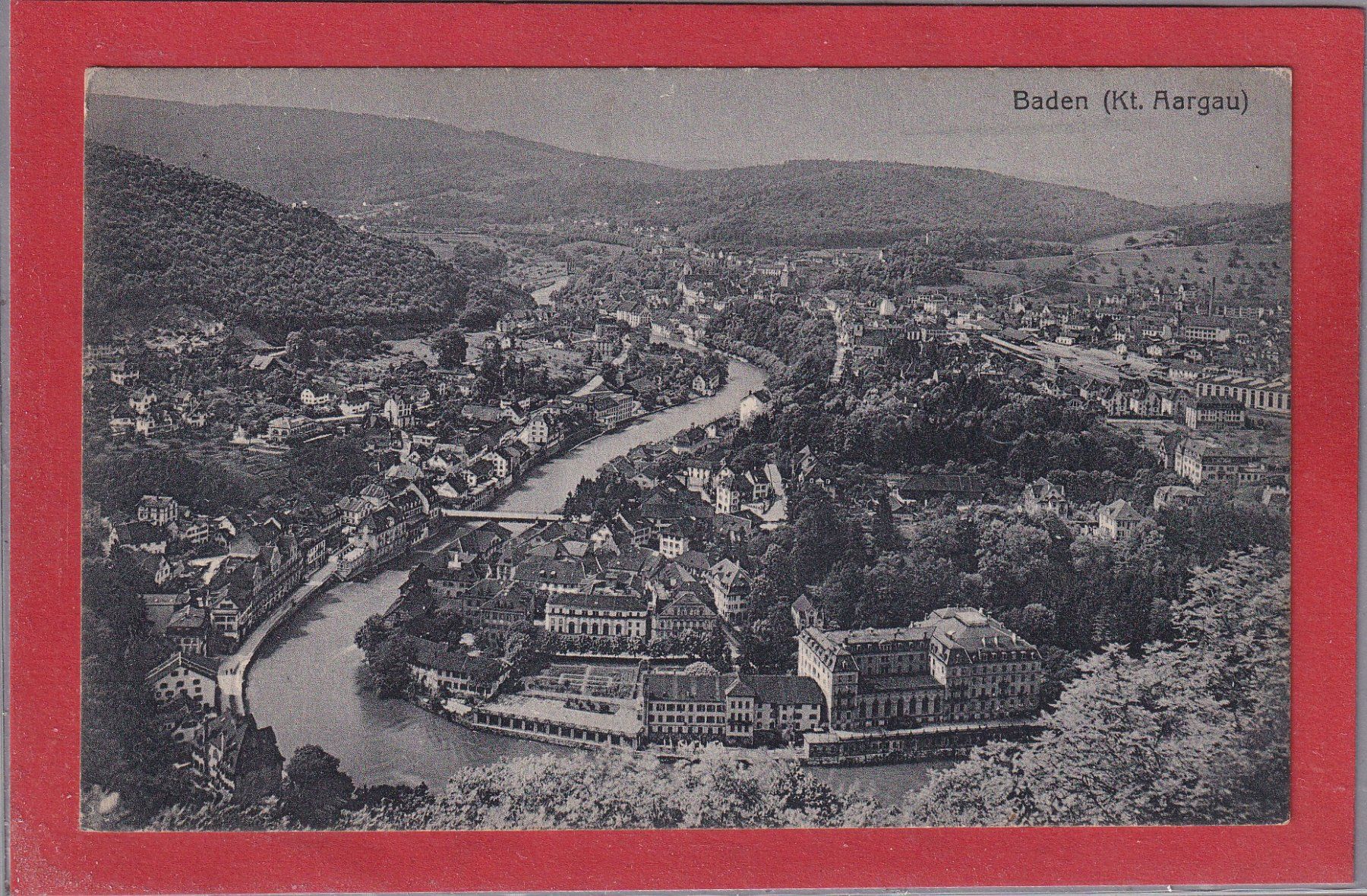 Cartoline postali: Baden (AG) 1919 – Usato da Orvin venduto da Pyaeschli