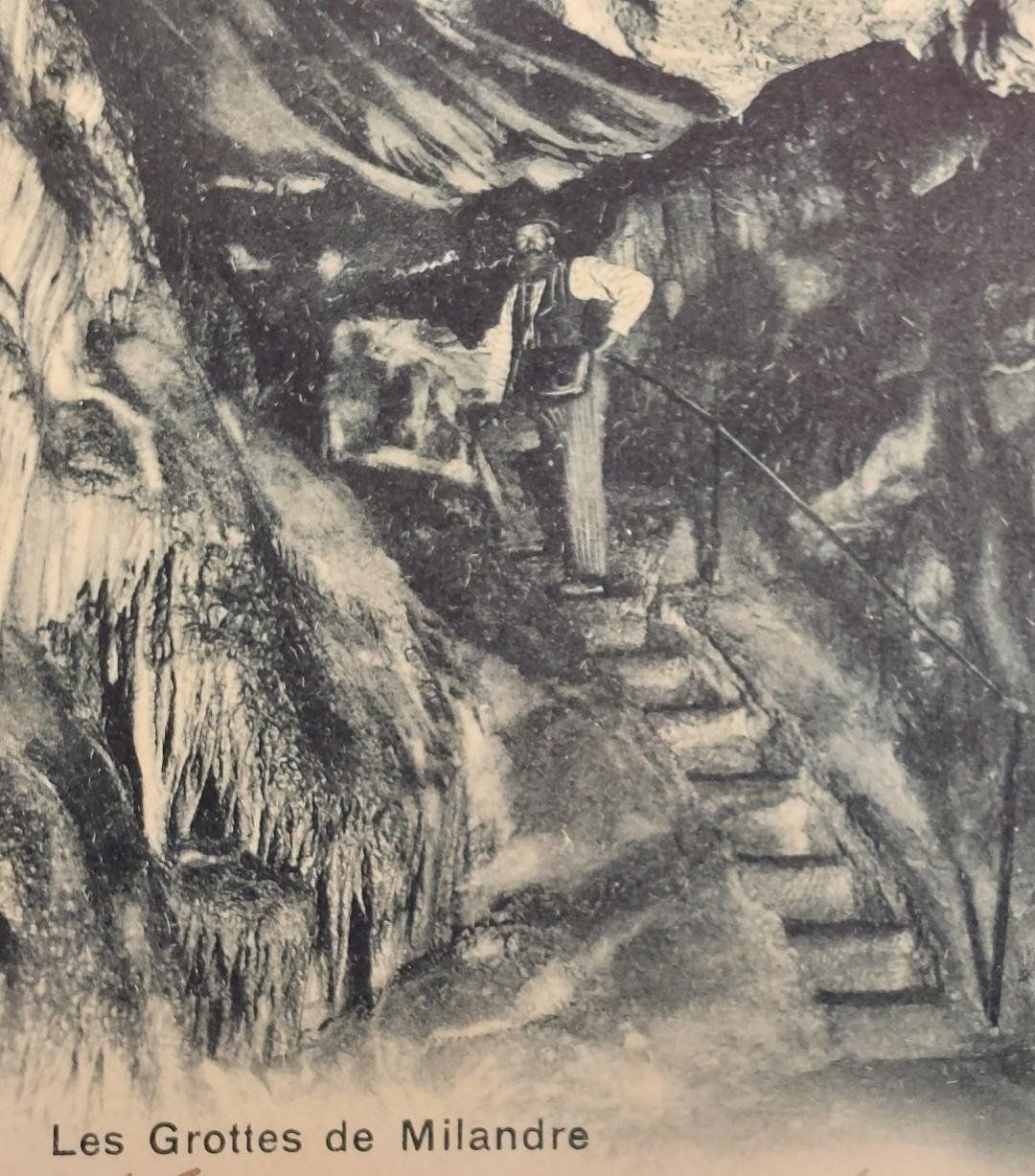 Ansichtskarten: LES  GROTTES-DE-MILANDRE  -  1903 – Gebraucht aus Delémont von Domdom1 1