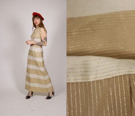 Vintage 1970er SKIMMA Maxi Kleid - Gr. S