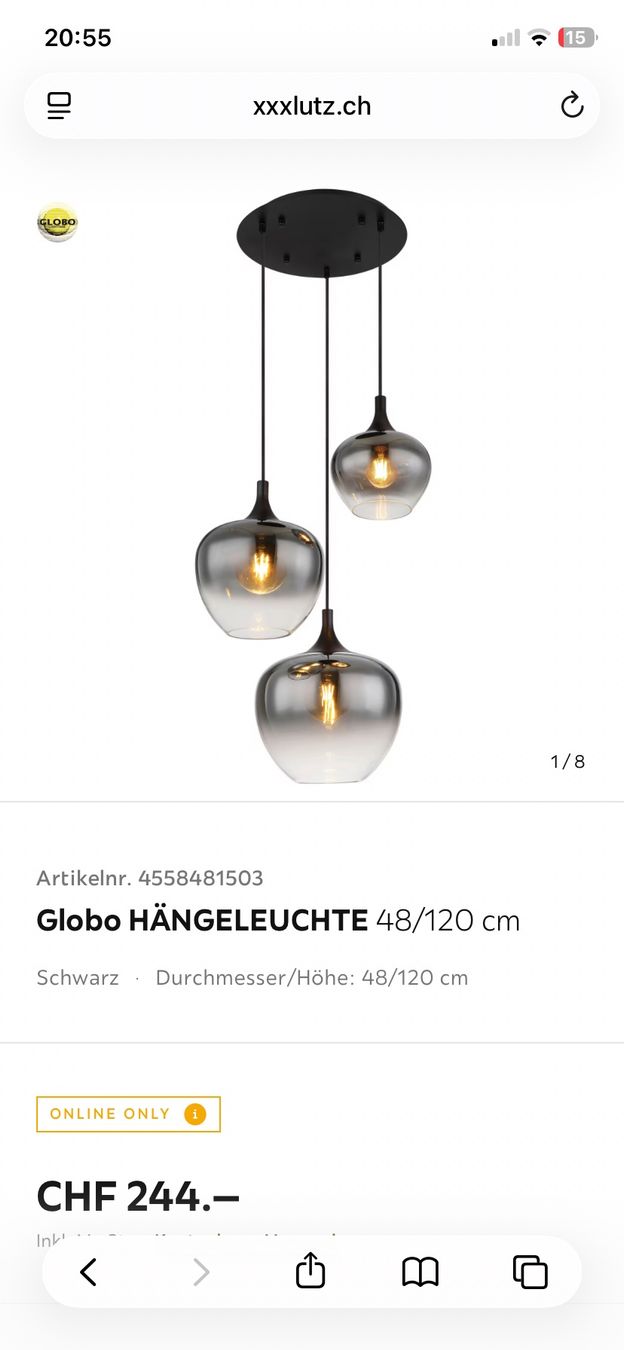 Lampadari & plafoniere: NEU Globo Maxy Hängeleuchte – Nuovo e nell'imballaggio originale da Kreuzlingen venduto da ado_cpd6 1