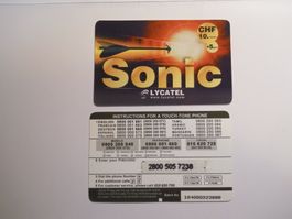 Lycatel Sonic Guthabenkarte CHF 10.- + 5.-