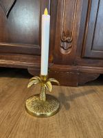Kerzenhalter Gold Palme Metall inkl. LED Kerze Blommingville