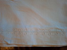 1 wunderschönes, Vintage Leintuch aus Leinen,Stickereiborde