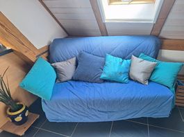 Bettsofa, ausgeklappt 190×140 cm