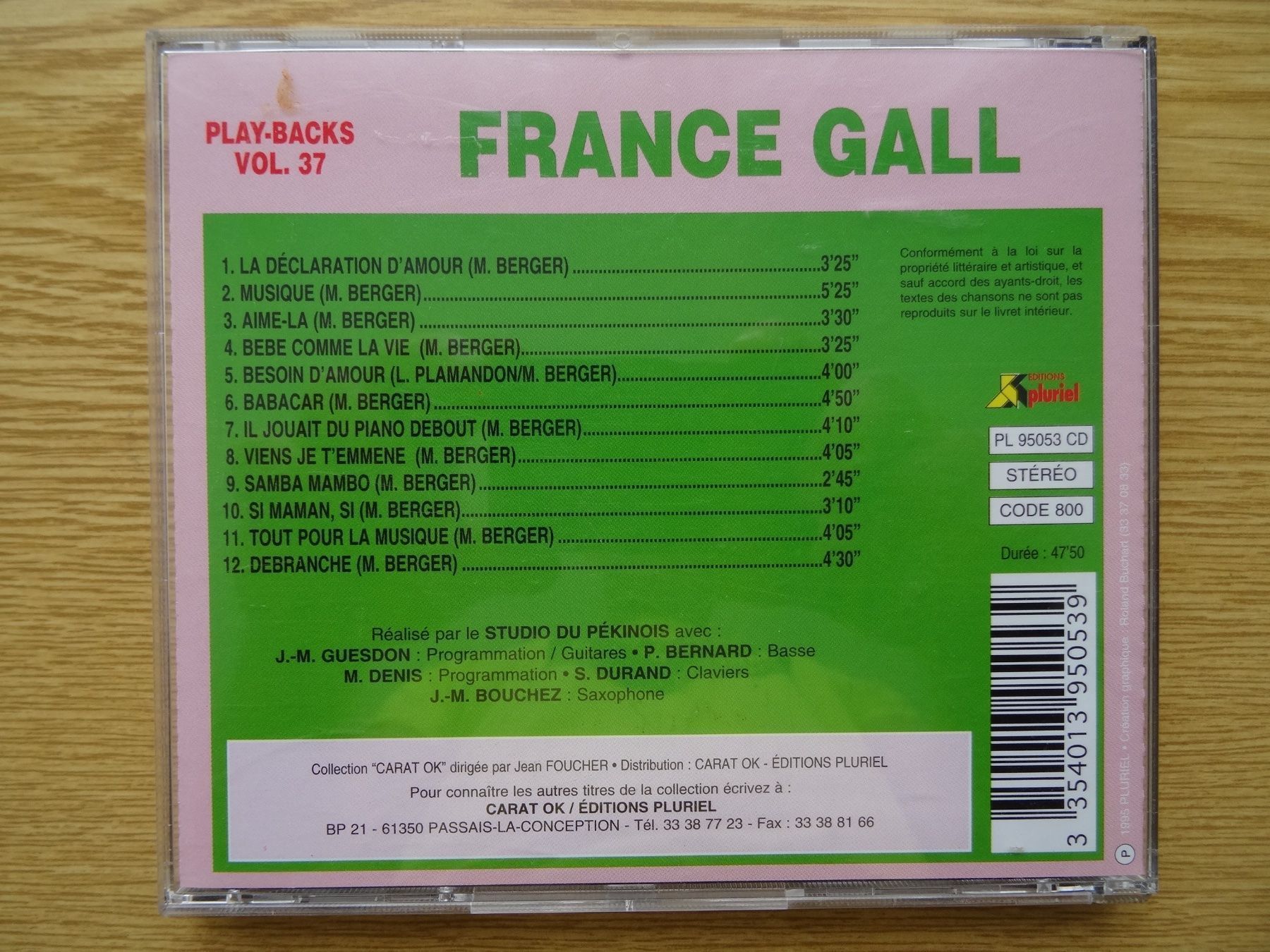 CD: France Gall Karaoke CD Playbacks – Usato da Zürich venduto da burdan 1