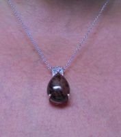 Echtschmuck: Mahagoni-Obsidian-Silberanhänger