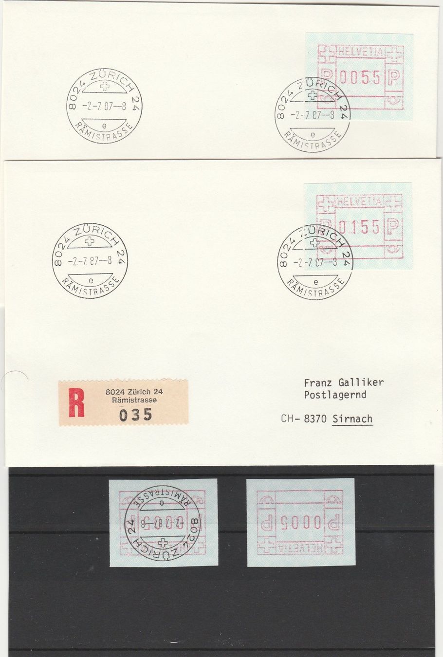 Alle Briefmarken: Set Mischtyp Nr. 7IIId Züriche 24 – Gebraucht aus Oberglatt ZH von Wiedmi6