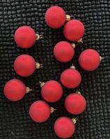 12er Set Christbaumkugeln rot matt Glas 5cm