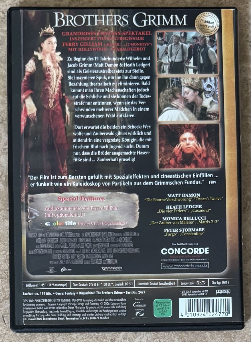 Tutti i DVDs: BROTHERS GRIMM  – Nuovo (secondo la descrizione) da Dietikon venduto da AndreaSch01 1