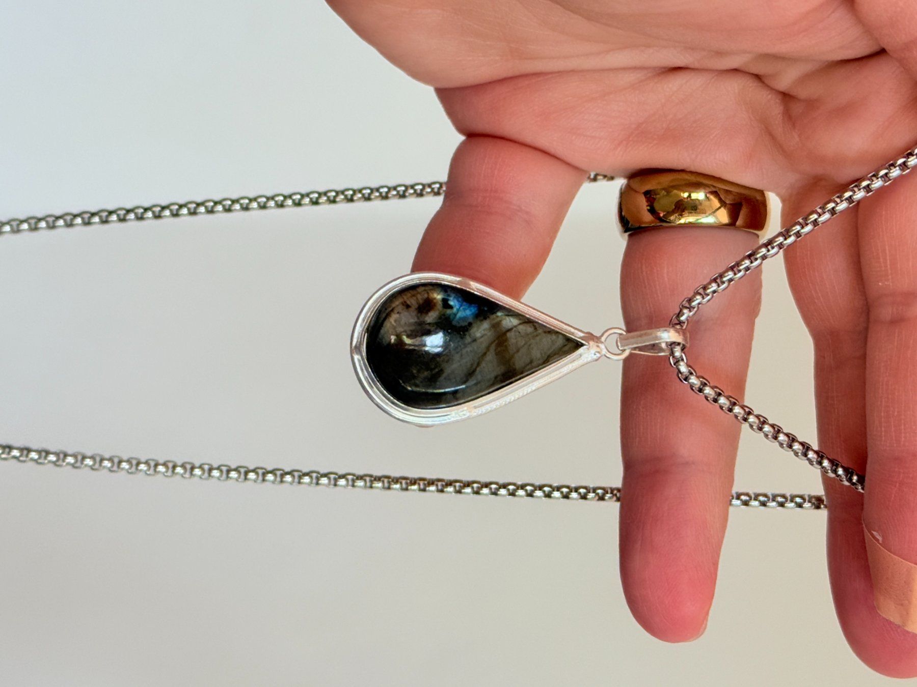 Ketten: Collier Labradorite , forme de goutte ✨... – Neu und originalverpackt aus Genève von AWWA 9