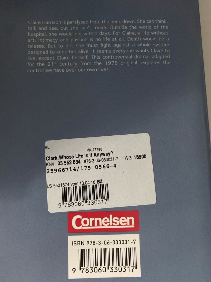 Libri: Buch - „Whose Life Is It Anyway?“ – Usato da Oberengstringen venduto da yae_r67h 1
