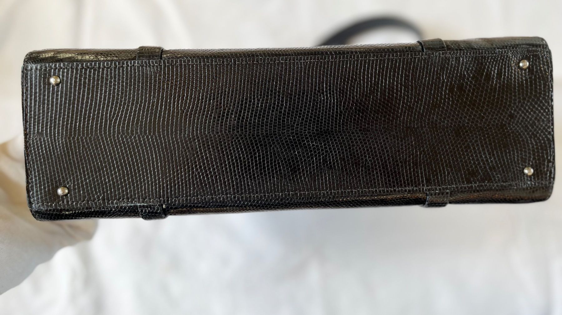 Louis Vuitton Borse da donna: Exklusive Vintage Eidechsen Echtleder Handtasche Schwarz – Usato da Thun venduto da cruznadia 4