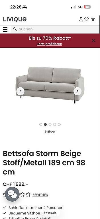 Livique Divani: Bettsofa mit Lattenrost – Usato da Chur venduto da hau_y85g 3